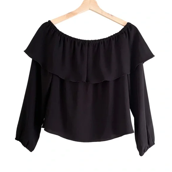 ARITZIA Wilfred Morel Off Shoulder Blouse, Black, Size Small - Picture 8 of 9